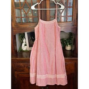 Domi Red Gingham Organic Cotton Nightgown Spaghetti Strap Size Large